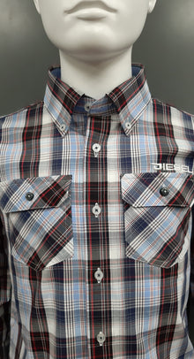 Boys Diesel Hugh Check Shirt 335 - Red/Blue