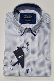 Advise House Of Fashion Long Sleeve Shirt 833 - White/Blue