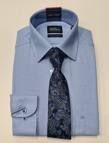 Daniel Grahame Gordon Long Sleeve Formal Shirt & Tie - Sky Blue