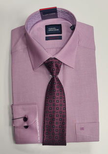 Daniel Grahame Gordon Long Sleeve Formal Shirt & Tie - Pink