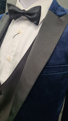 White Label Tapered Fit Satin Tuxedo Jacket - Navy