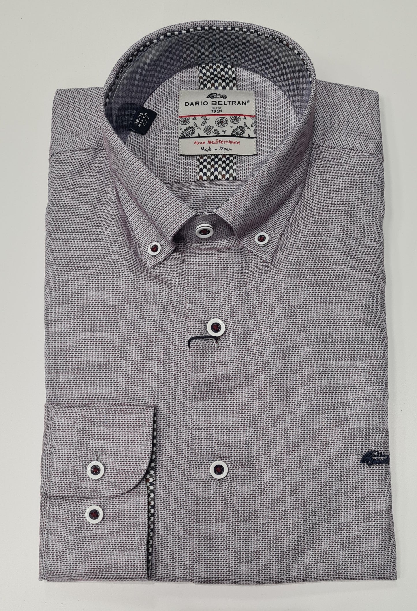 Dario Beltran Long Sleeve Shirt Viorna - 2153 Burgundy