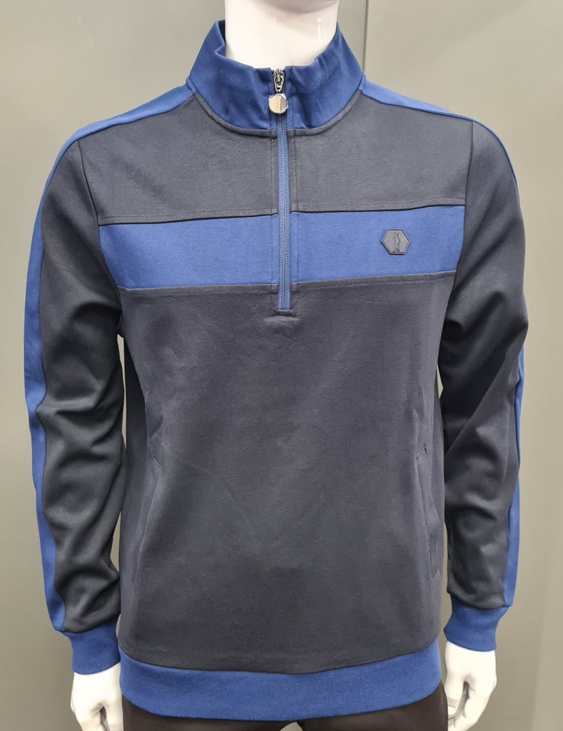 6th Sense Half Zip Sweater Park O# - Sky Captain