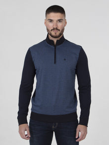Mish Mash Half Zip Hibok Sweater - Navy