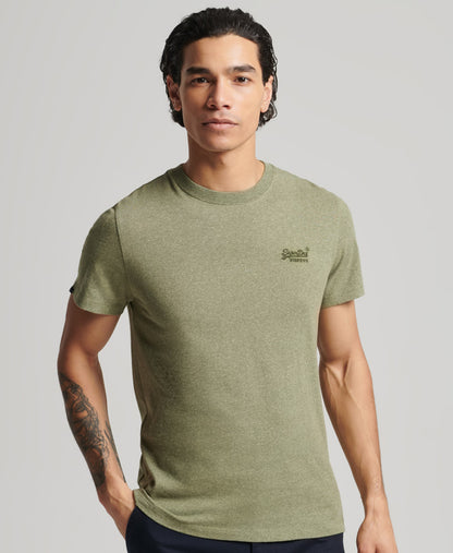 Superdry Vintage Logo Embroidery T-Shirt - Hushed Olive Grit