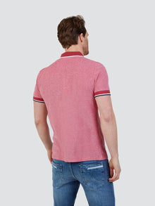 Mish Mash Two Colour Pique Cotton Polo Shirt - Dark Pink