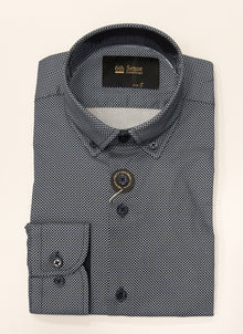 6th Sense BD Gold Print Long Sleeve Shirt #32 - Navy