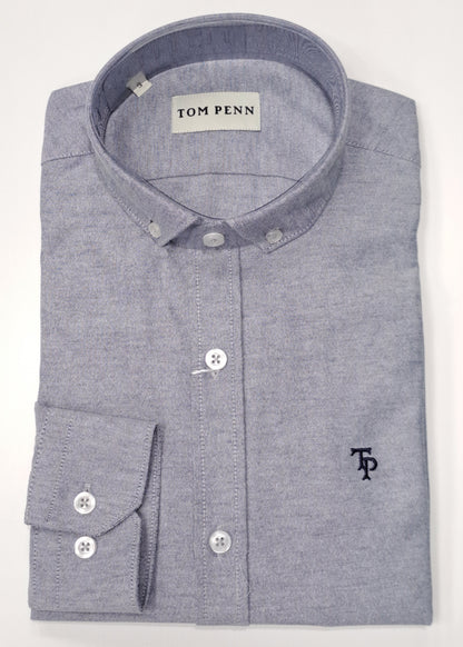 Tom Penn Long Sleeve Oxford Casual Shirt 330 - Teal