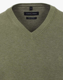 Casa Moda V-Neck Jumper 335 - Olive