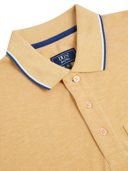 Daniel Grahame Short Sleeve 3 Button Polo Shirt - Camel