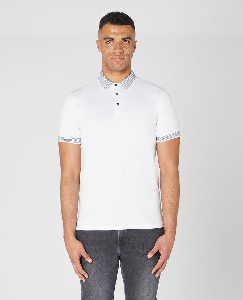 Remus Uomo Jersey Polo Shirt - White