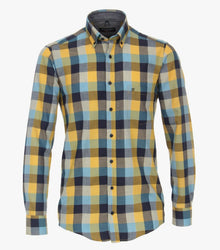 Casa Moda Casual Fit Checkered Long Sleeve Shirt 500 - Yellow