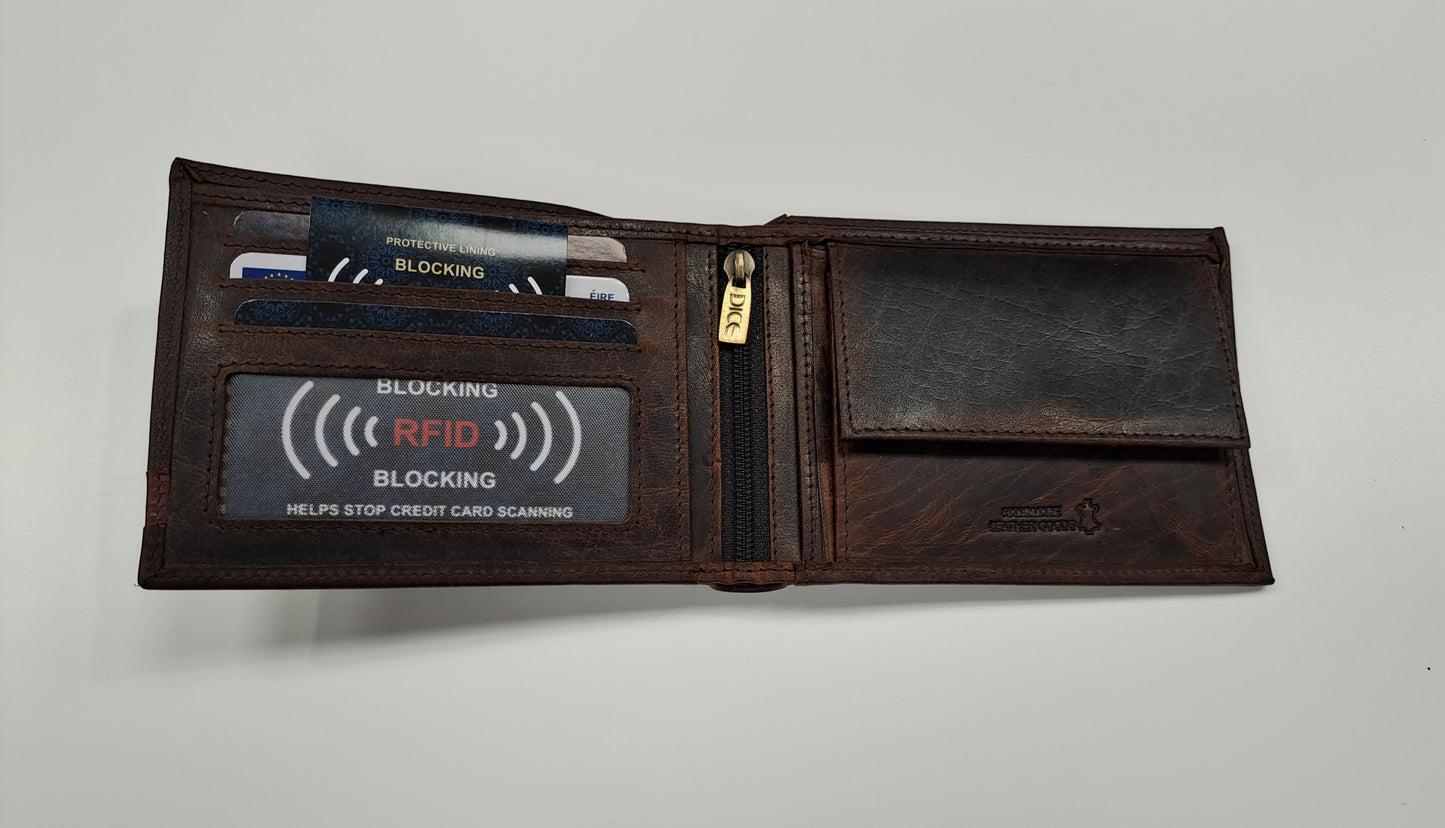 Dice Sanford Wallet In A Box 41D1078 - Brown/Red