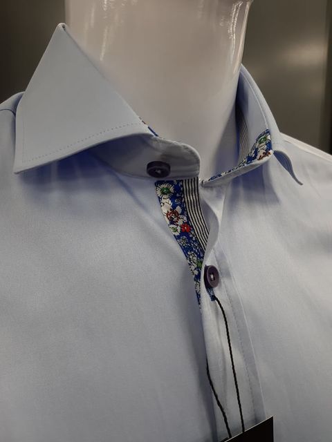 Advise House Of Fashion Tailored Fit Long Sleeve Shirt AD-579 - Blue