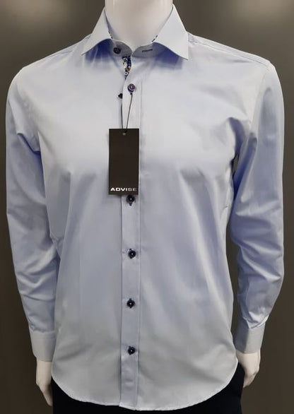 Advise House Of Fashion Tailored Fit Long Sleeve Shirt AD-579 - Blue