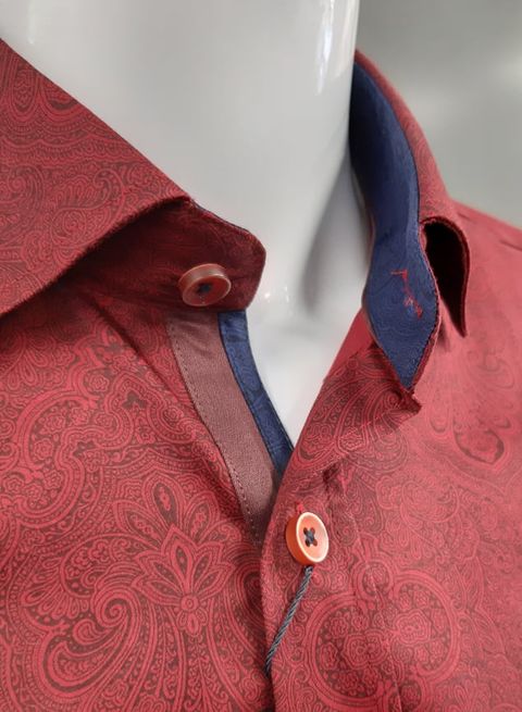 Advise Tailored Fit Long Sleeve Shirt AD-727 - Burgundy