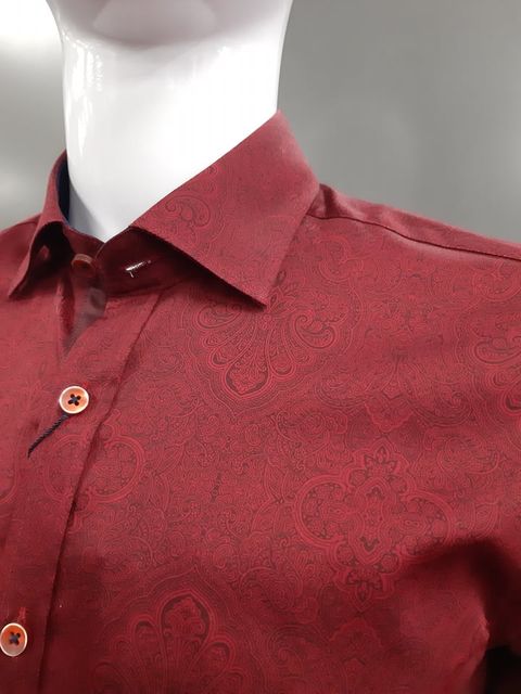 Advise Tailored Fit Long Sleeve Shirt AD-727 - Burgundy