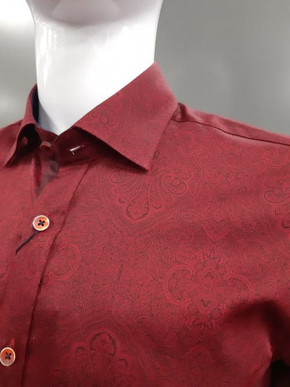 Advise Tailored Fit Long Sleeve Shirt AD-727 - Burgundy