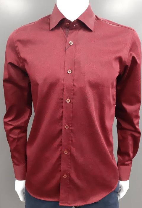 Advise Tailored Fit Long Sleeve Shirt AD-727 - Burgundy
