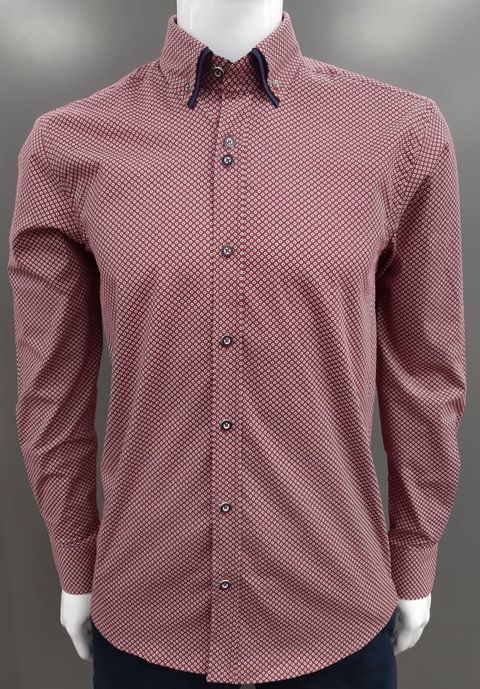 Advise Tailored Fit Long Sleeve Shirt AD-795 - Burgundy