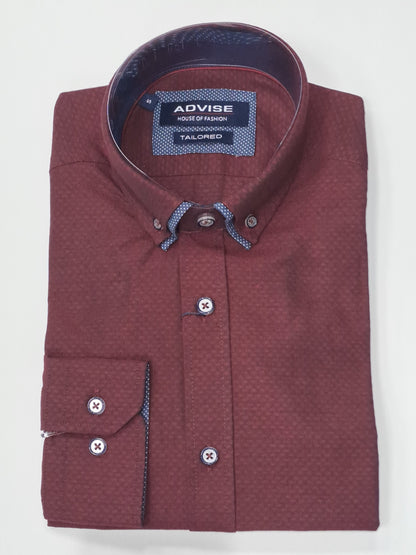 Advise Long Sleeve Shirt 808 - Burgundy