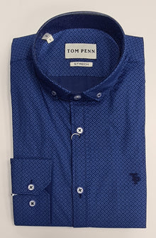 Tom Penn Long Sleeve Shirt - 818 Blue