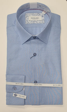 White Label Long Sleeve Tappered Fit Formal Shirt - Dark Blue