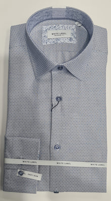 White Label Long Sleeve Tapered Formal Shirt - Denim