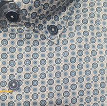 White Label Long Sleeve Circle Pattern Casual Shirt - Blue