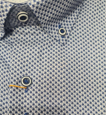 White Label Long Sleeve Fish Pattern Formal Shirt - Blue/White