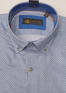 White Label Long Sleeve Tapered Shirt - Grey/Blue