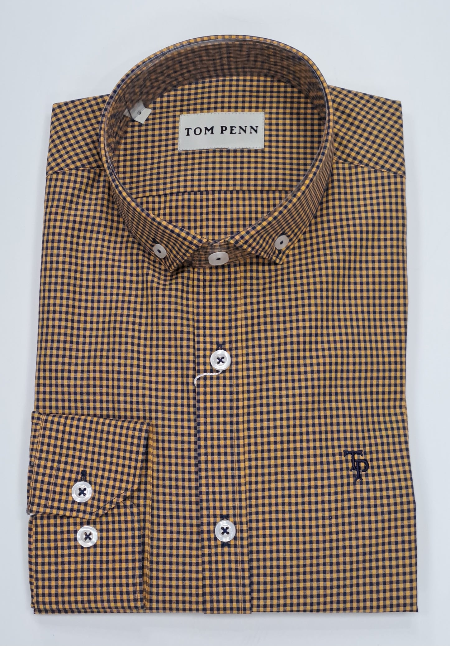 Tom Penn Long Sleeved Check Shirt 842 - Gold