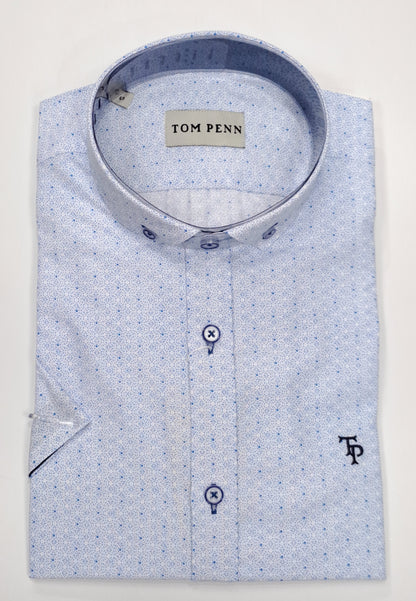 Tom Penn Short Sleeve Shirt 850 - Blue