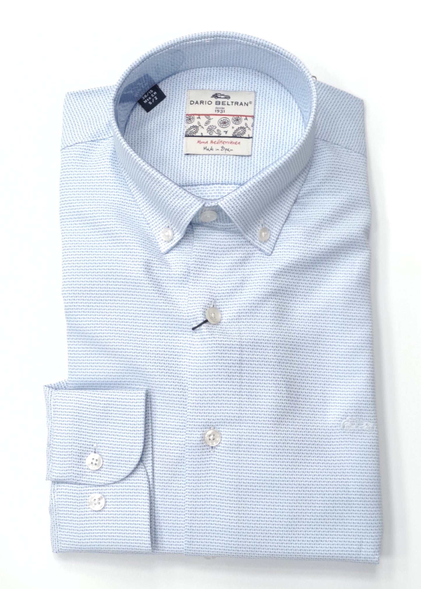 Dario Beltran Long Sleeve Shirt Abukir - Light Blue