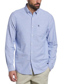 Original Penguin Oxford Long Sleeved Casual Shirt - Amparo Blue