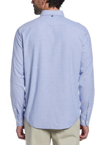 Original Penguin Oxford Long Sleeved Casual Shirt - Amparo Blue