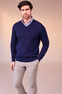 Andre Valencia V-Neck Sweater - Navy