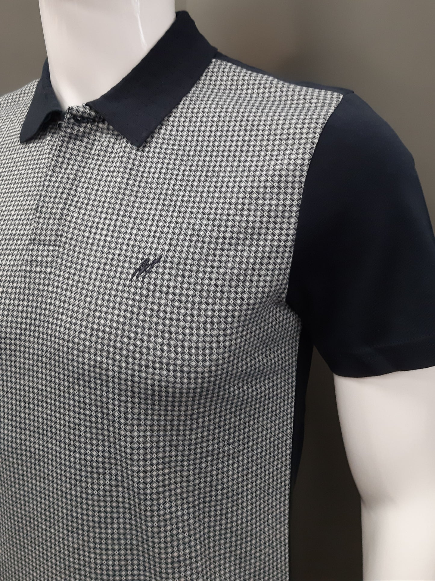 Mish Mash Avalanche Diamond Print Polo Shirt  - Navy