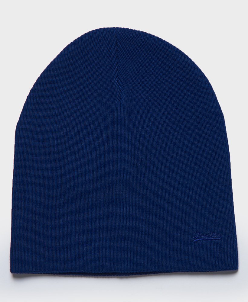 Mens Superdry Vintage Logo Beanie - Bright Blue Grit