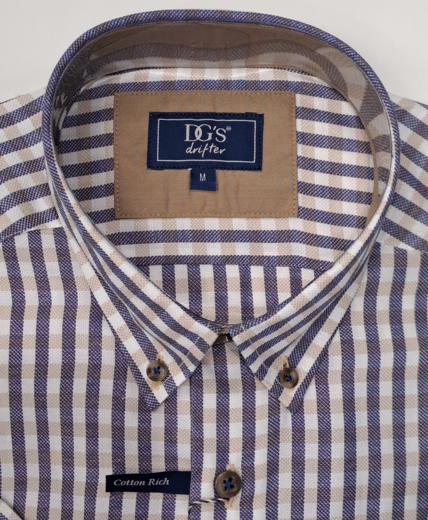 Daniel Grahame Checkered Short Sleeve Casual Shirt - Beige