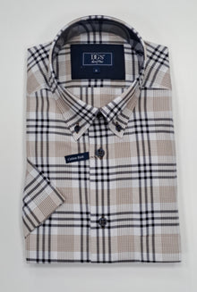 Daniel Grahame Short Sleeve Checkered Casual Shirt - Beige