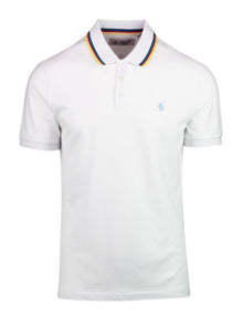 Original Penguin Rainbow Tipped Pique Polo Shirt - Bright White