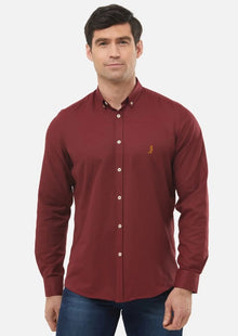 6th Sense Heritage Gold Oxford Long Sleeve Shirt O#9- Burgundy