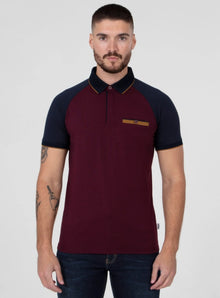 Mish Mash Cannes Regular Fit Raglan Polo Shirt - Burgundy