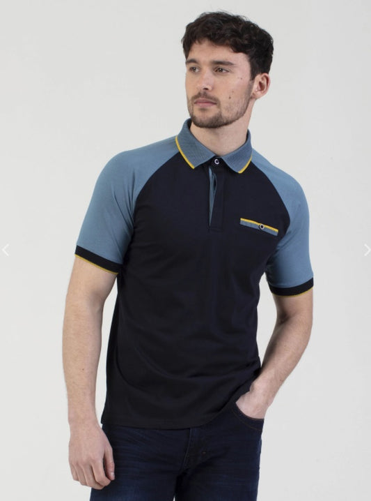 Mish Mash Cannes Regular Fit Raglan Polo Shirt - Navy