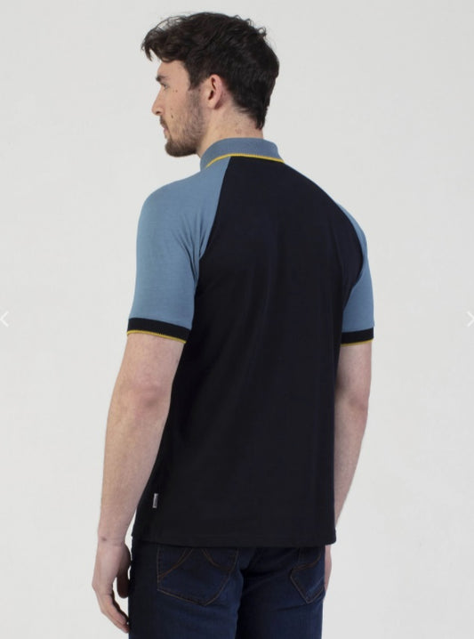 Mish Mash Cannes Regular Fit Raglan Polo Shirt - Navy