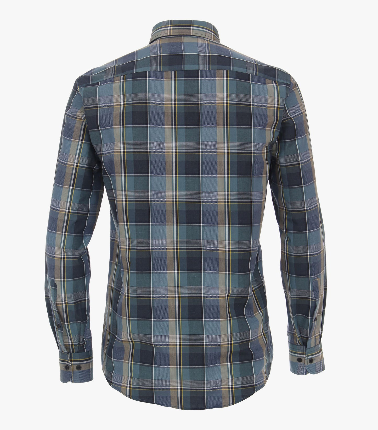 Casa Moda Long Sleeve Casual Check Shirt - Dark Turquoise