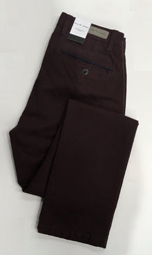 White Label Cotton Comfort Stretch Chinos - Burgundy