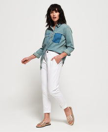 Ladies Superdry City Chino Pants - Optic White