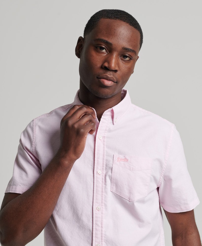 Organic Cotton Vintage Oxford Short Sleeve Shirt - City Pink